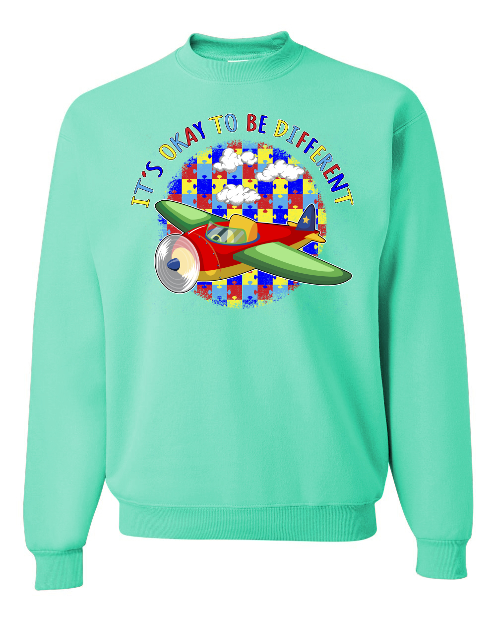 Its Okay to Be Different | Plane Autism Awarness Unisex Crewneck Sweatshirt - Picture 22 of 23
