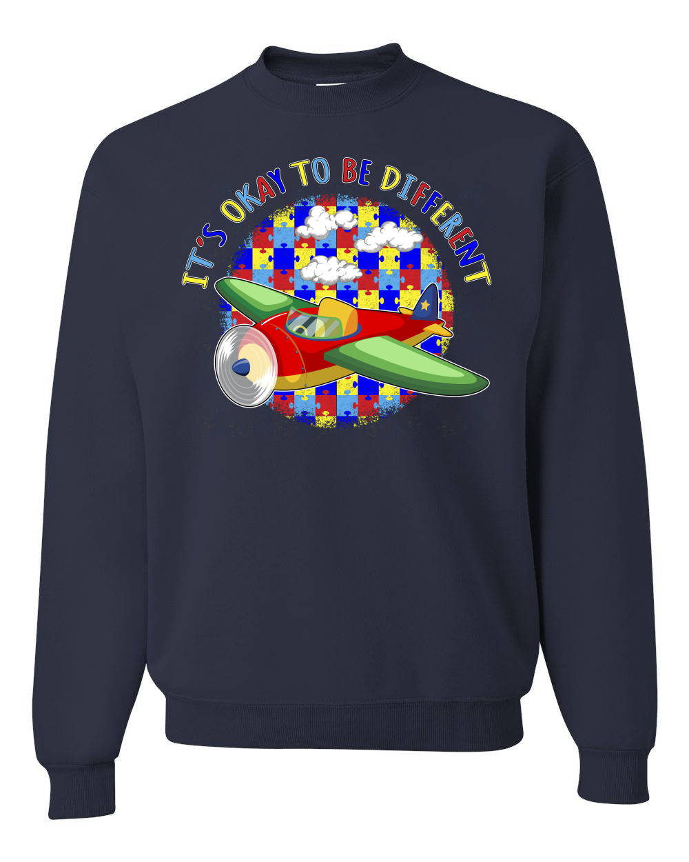 Its Okay to Be Different | Plane Autism Awarness Unisex Crewneck Sweatshirt - Picture 12 of 23