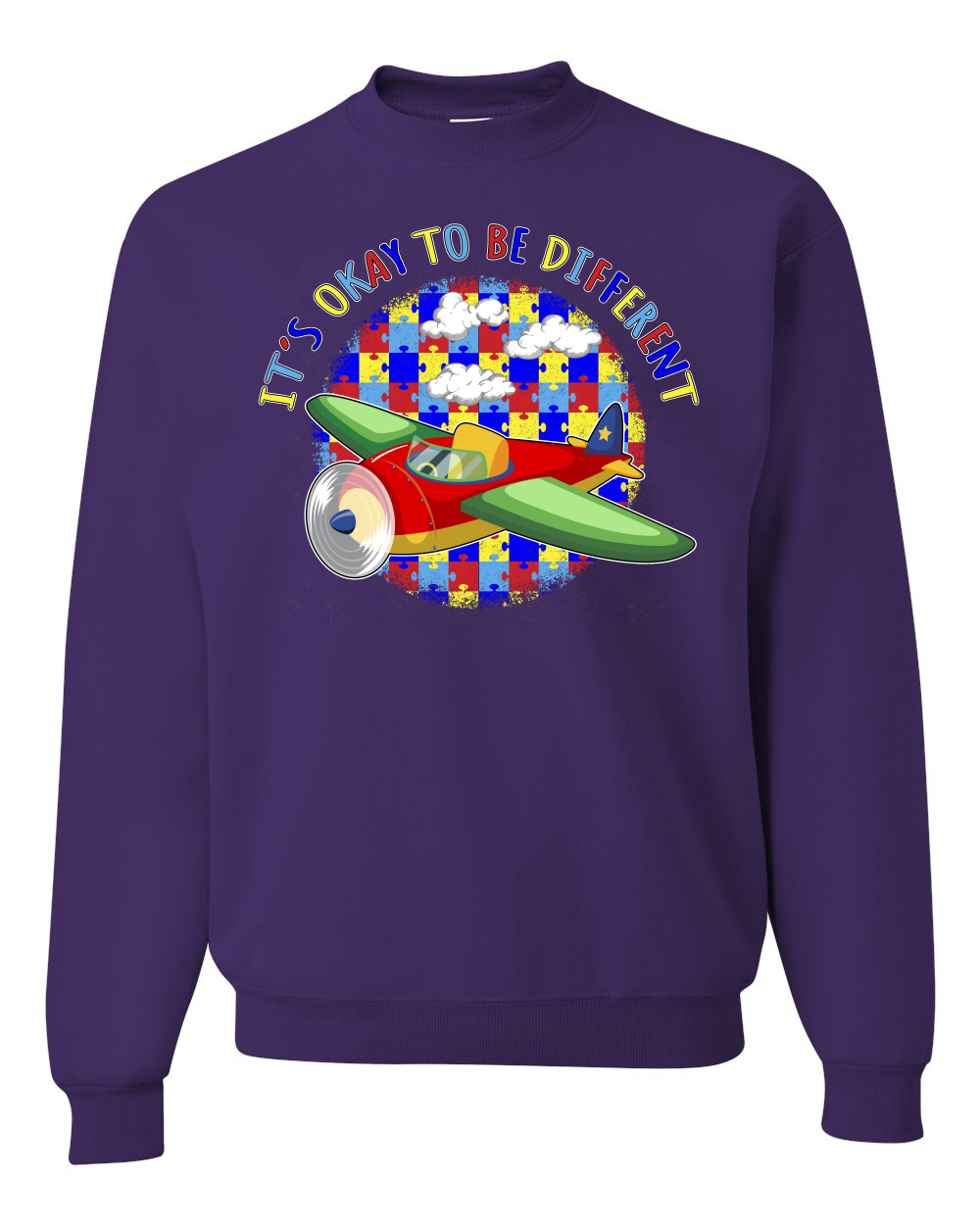 Its Okay to Be Different | Plane Autism Awarness Unisex Crewneck Sweatshirt - Picture 15 of 23