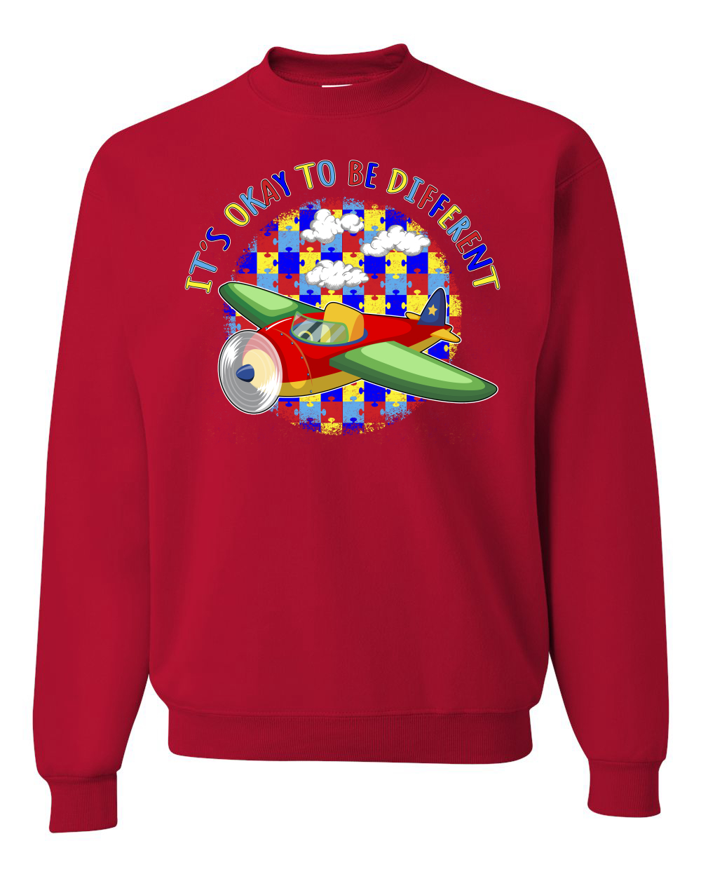 Its Okay to Be Different | Plane Autism Awarness Unisex Crewneck Sweatshirt - Picture 16 of 23