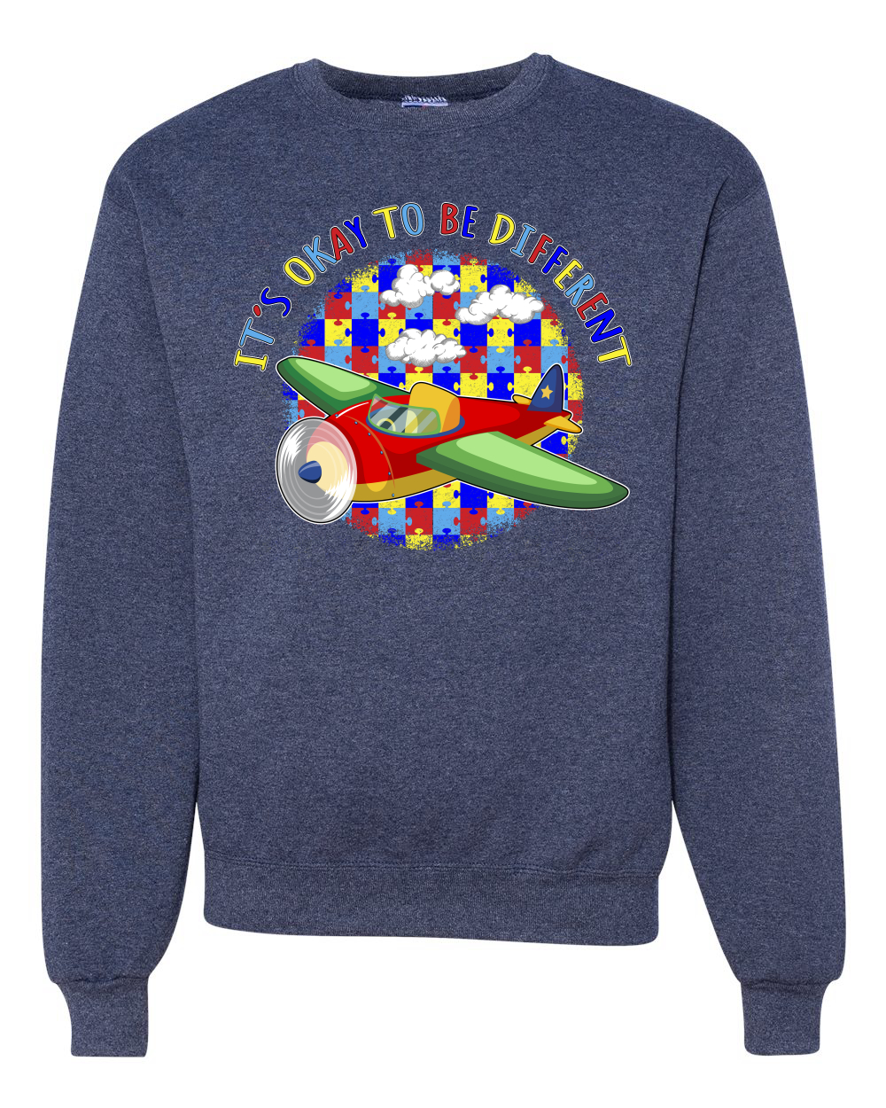 Its Okay to Be Different | Plane Autism Awarness Unisex Crewneck Sweatshirt - Picture 19 of 23