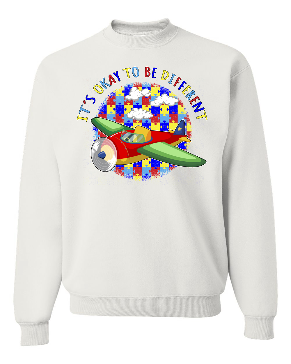 Its Okay to Be Different | Plane Autism Awarness Unisex Crewneck Sweatshirt - Picture 21 of 23