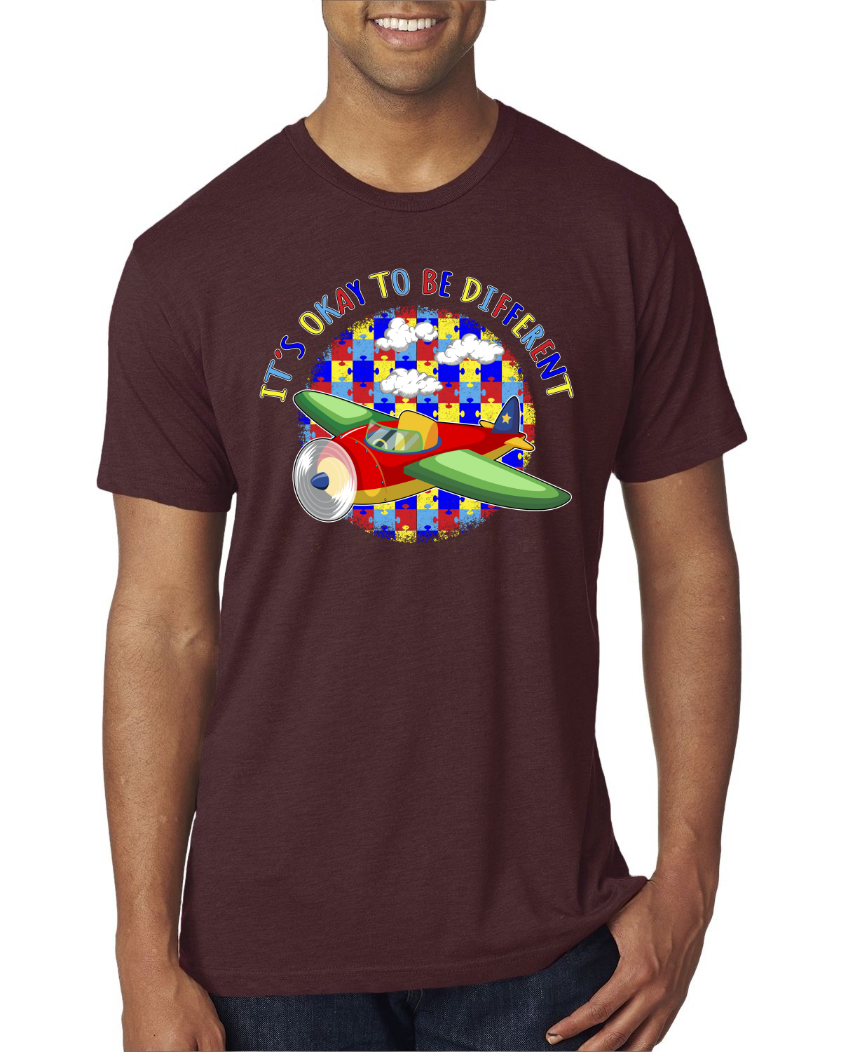 Its Okay to Be Different | Plane Autism Awarness Herren Premium Tri Mischung T-Shirt - Bild 13 von 17