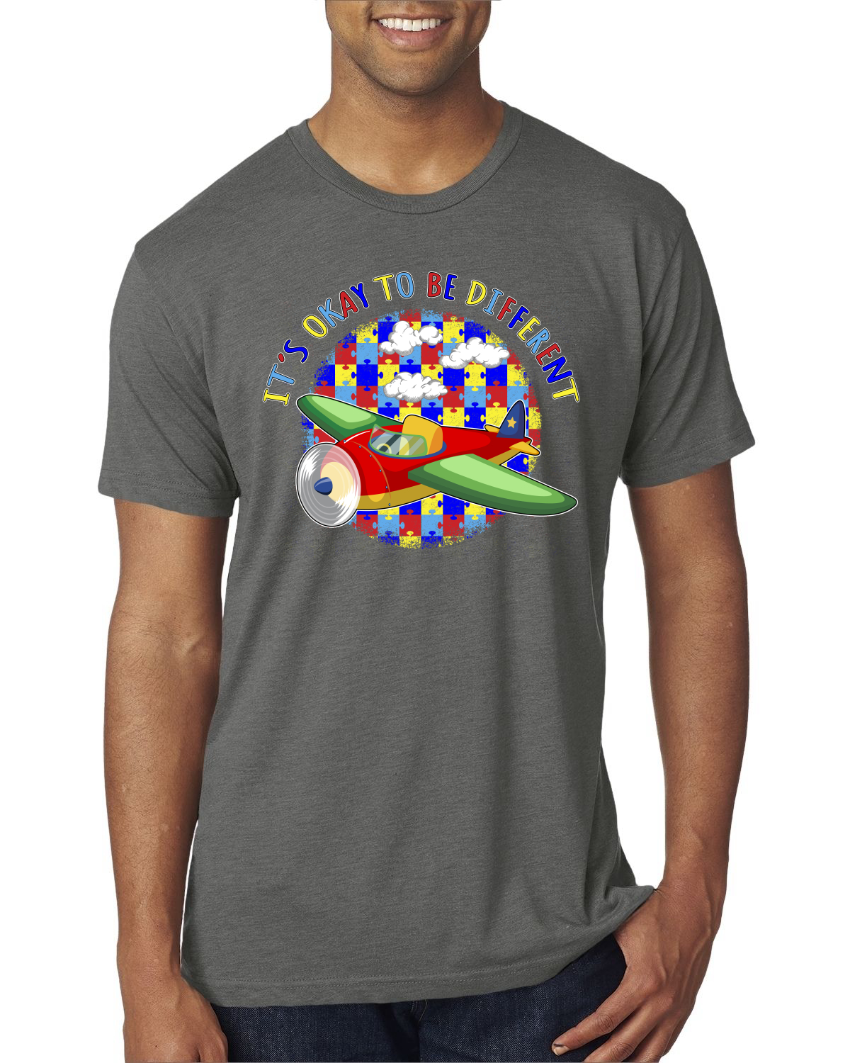 Its Okay to Be Different | Plane Autism Awarness Herren Premium Tri Mischung T-Shirt - Bild 15 von 17