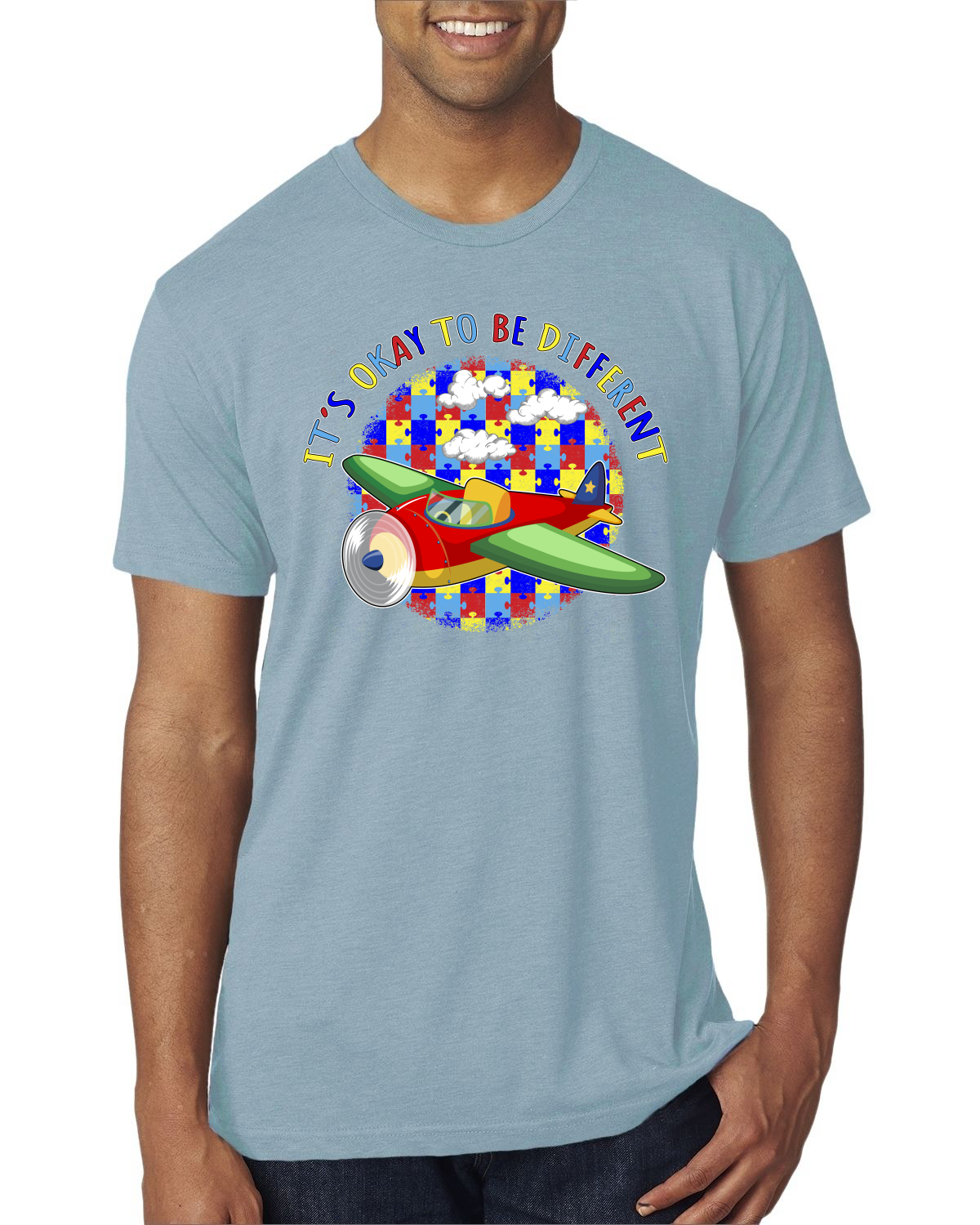Its Okay to Be Different | Plane Autism Awarness Herren Premium Tri Mischung T-Shirt - Bild 16 von 17