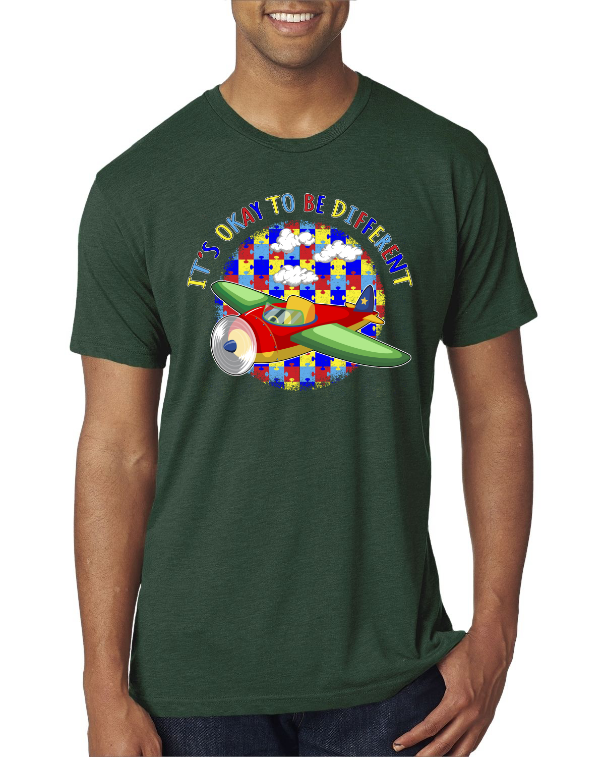 Its Okay to Be Different | Plane Autism Awarness Herren Premium Tri Mischung T-Shirt - Bild 3 von 17