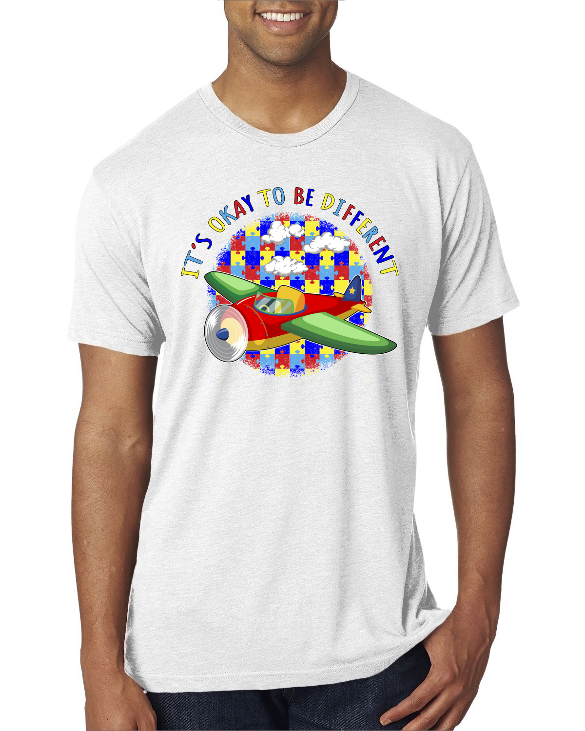 Its Okay to Be Different | Plane Autism Awarness Herren Premium Tri Mischung T-Shirt - Bild 5 von 17