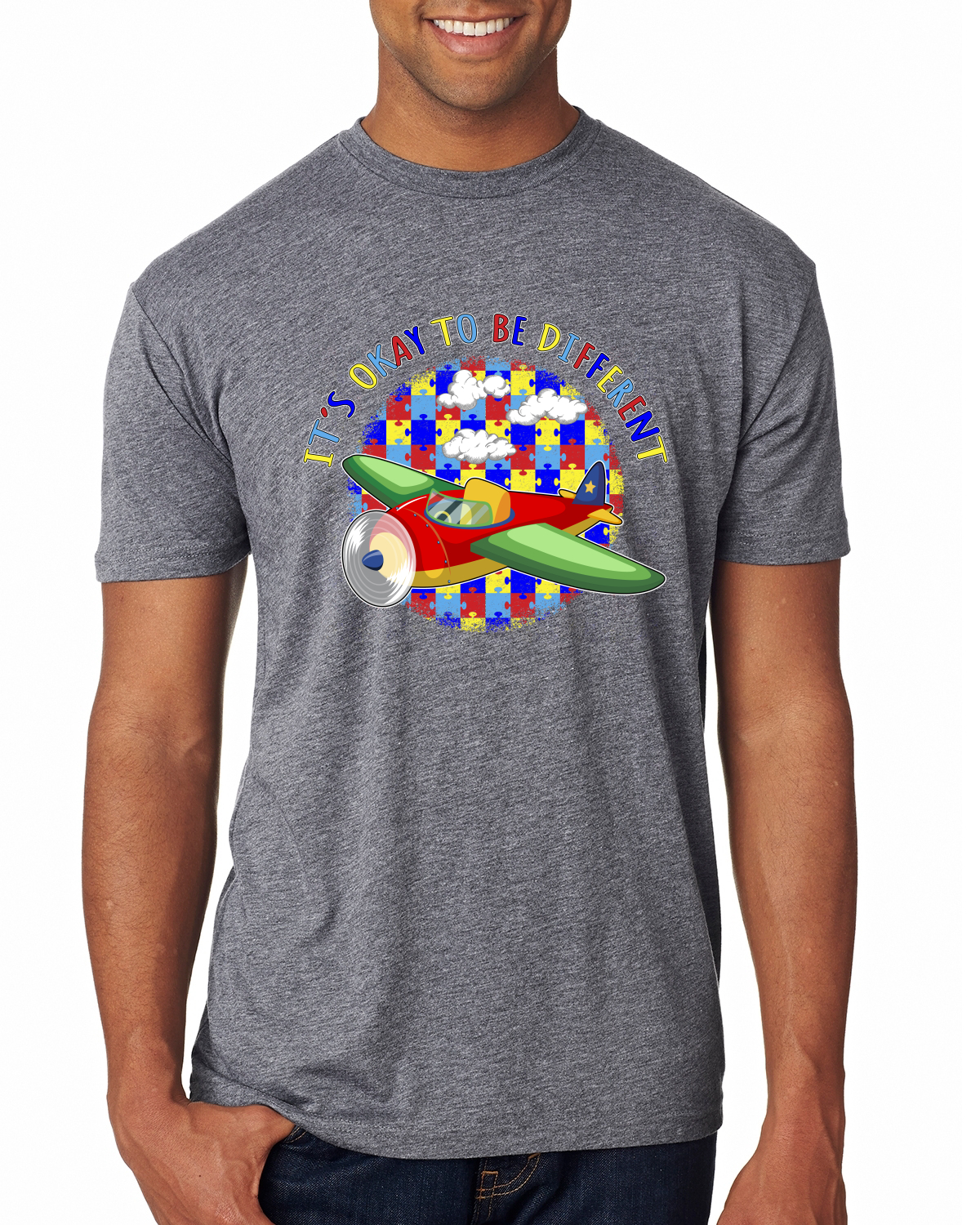 Its Okay to Be Different | Plane Autism Awarness Herren Premium Tri Mischung T-Shirt - Bild 6 von 17
