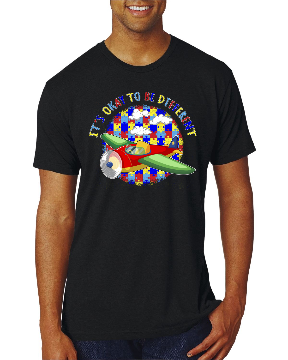 Its Okay to Be Different | Plane Autism Awarness Herren Premium Tri Mischung T-Shirt - Bild 14 von 17