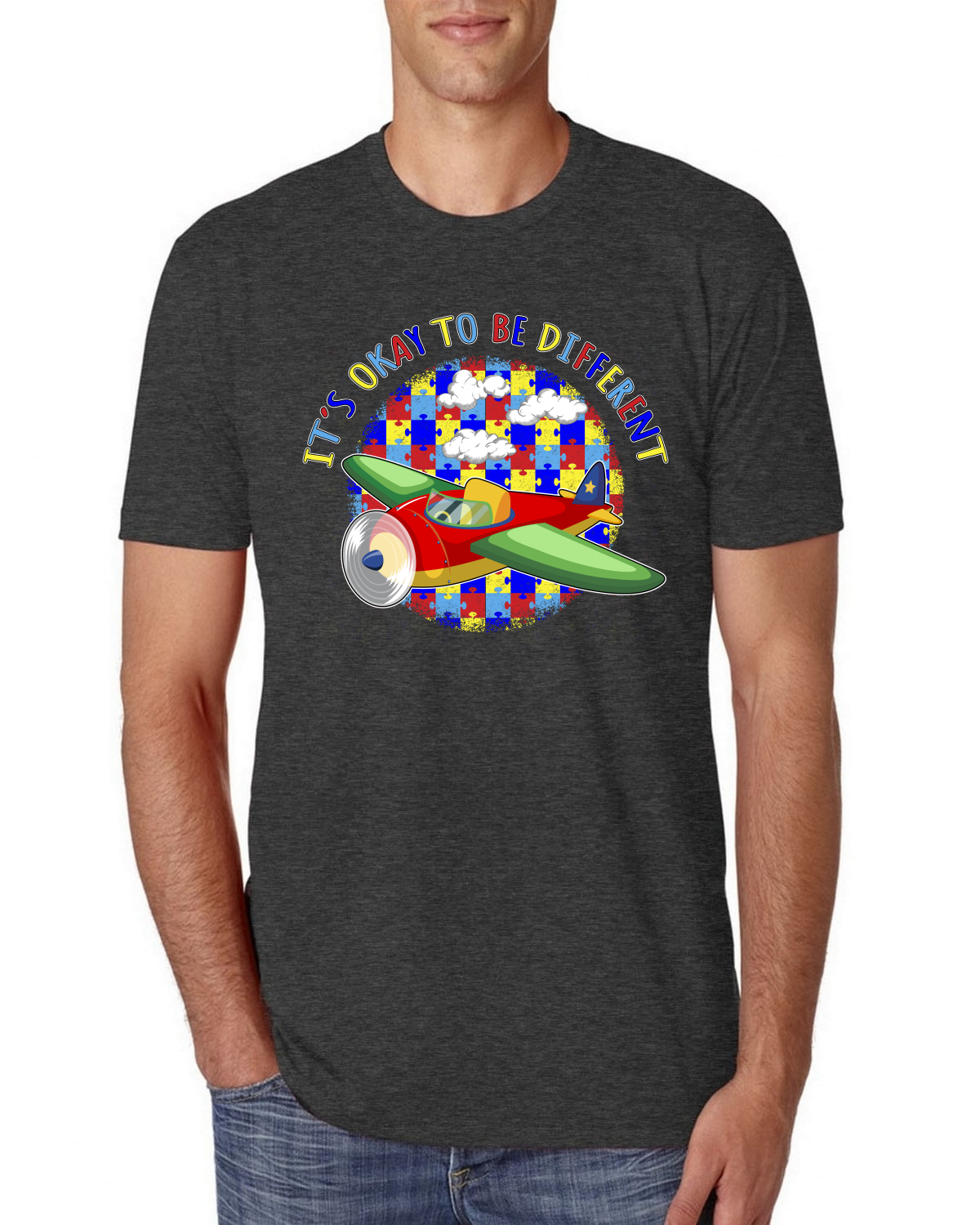 Its Okay to Be Different | Plane Autism Awarness Herren Premium Tri Mischung T-Shirt - Bild 7 von 17