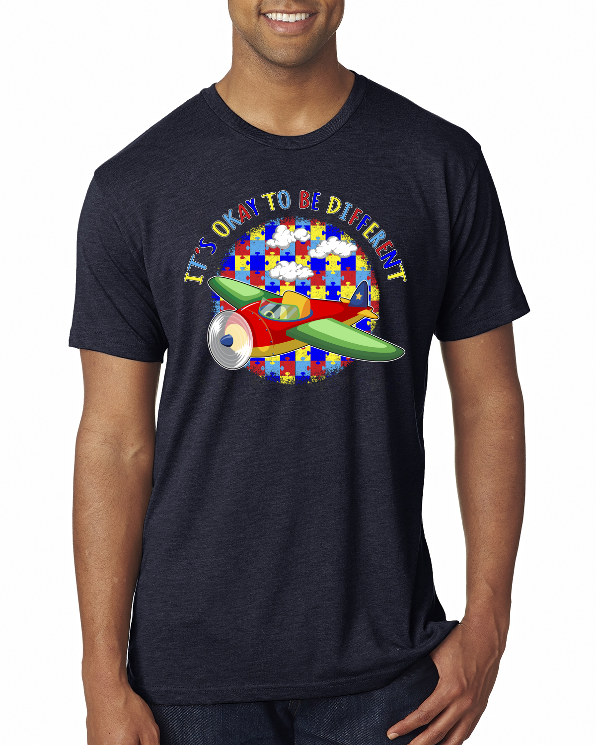 Its Okay to Be Different | Plane Autism Awarness Herren Premium Tri Mischung T-Shirt - Bild 8 von 17