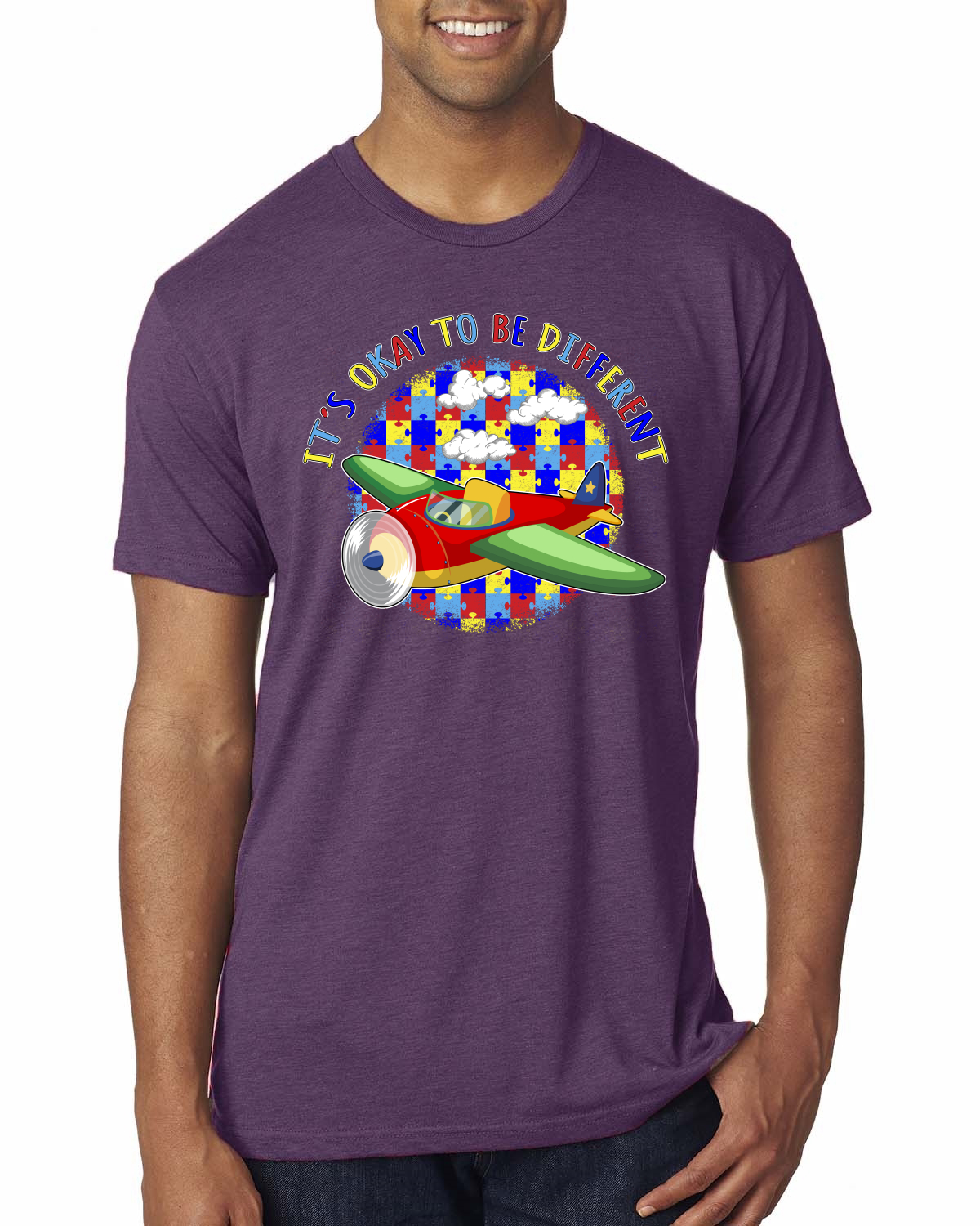 Its Okay to Be Different | Plane Autism Awarness Herren Premium Tri Mischung T-Shirt - Bild 9 von 17