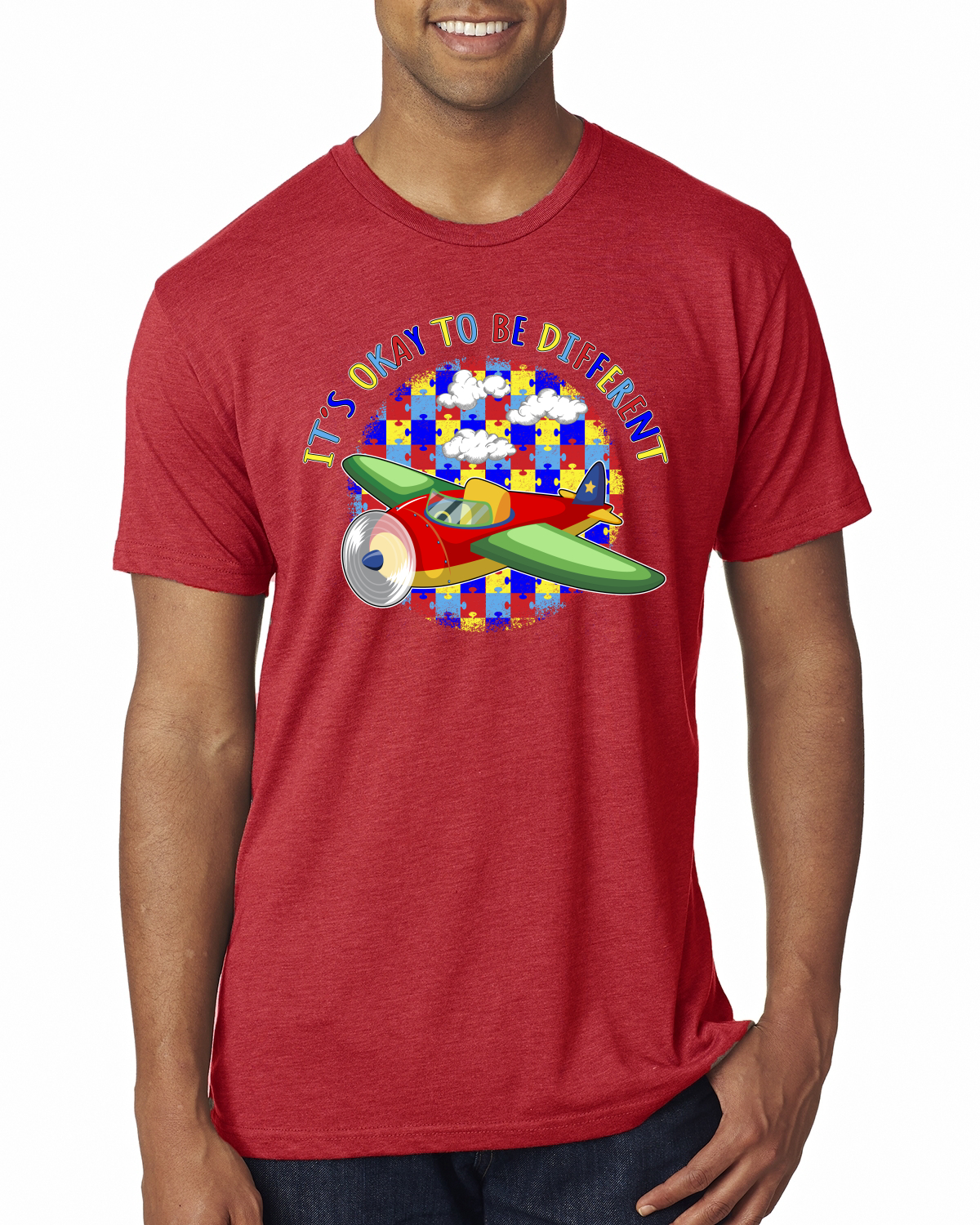 Its Okay to Be Different | Plane Autism Awarness Herren Premium Tri Mischung T-Shirt - Bild 10 von 17