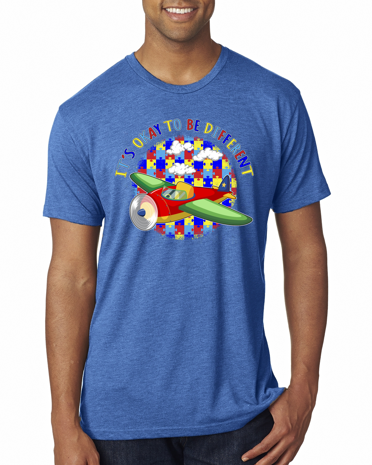 Its Okay to Be Different | Plane Autism Awarness Herren Premium Tri Mischung T-Shirt - Bild 11 von 17