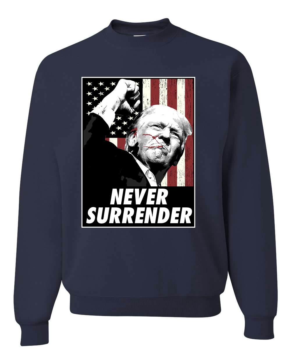 Sudadera Never Surrender Trump Shot 2024 Election Unisex Cuello Redondo - Imagen 5 de 8