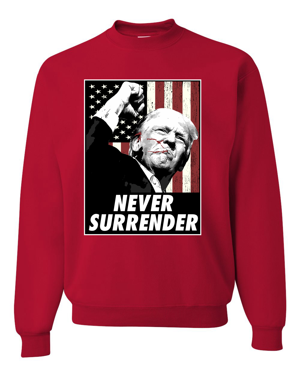 Sudadera Never Surrender Trump Shot 2024 Election Unisex Cuello Redondo - Imagen 6 de 8