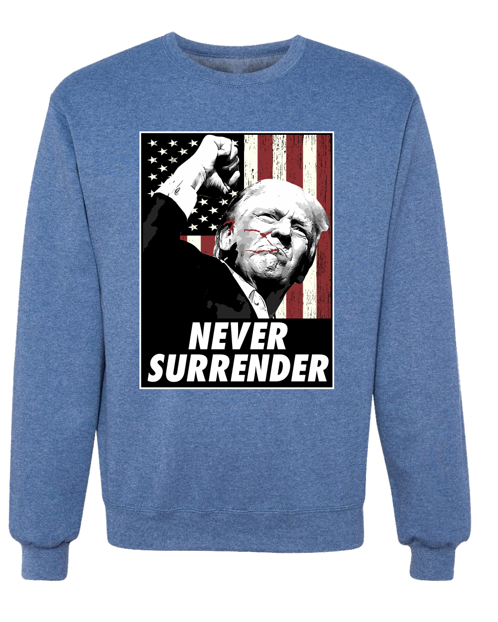 Sudadera Never Surrender Trump Shot 2024 Election Unisex Cuello Redondo - Imagen 7 de 8