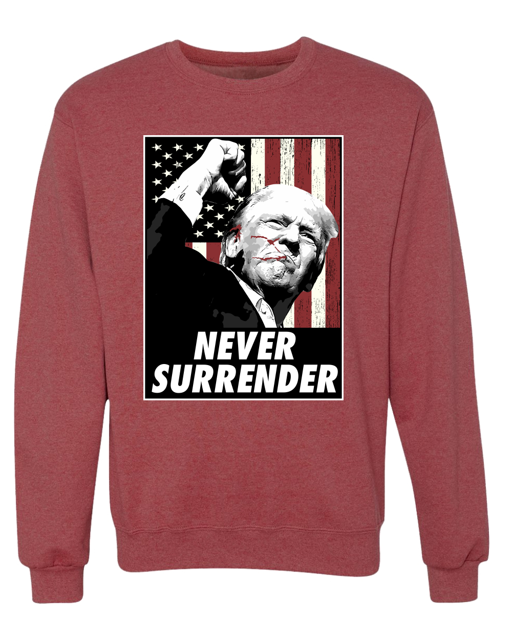 Sudadera Never Surrender Trump Shot 2024 Election Unisex Cuello Redondo - Imagen 8 de 8