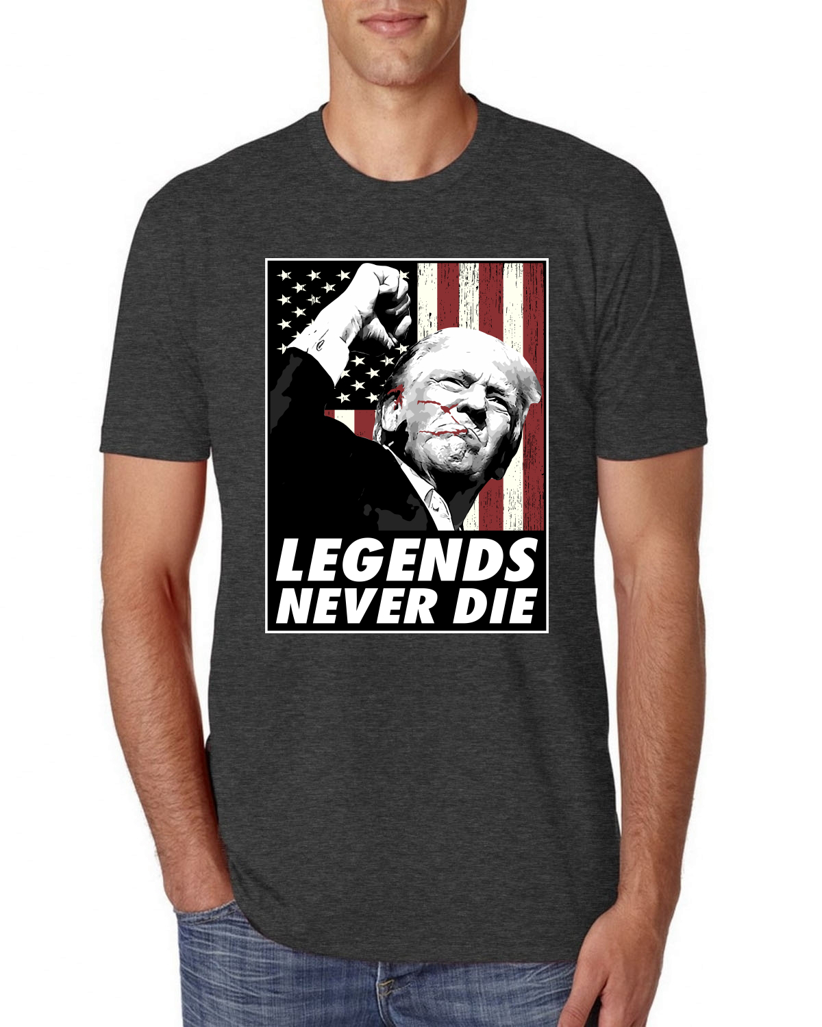 Legends Never Die Trump Shot 2024 Election Mens Premium T-Shirt - Picture 4 of 7