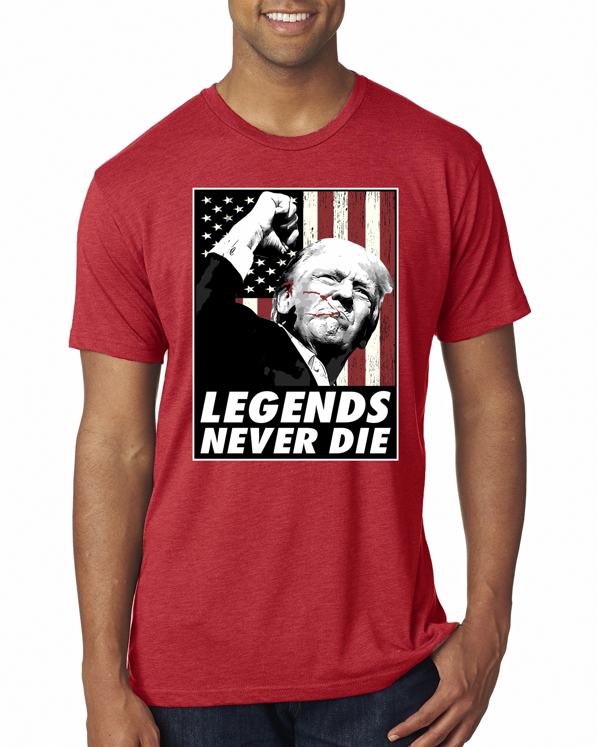 Legends Never Die Trump Shot 2024 Election Mens Premium T-Shirt - Picture 6 of 7