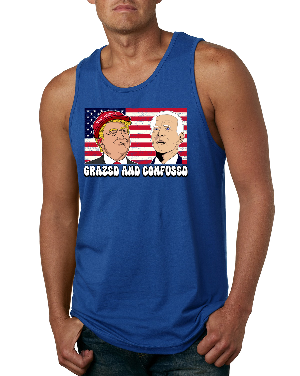Grazed and Confused Trump Biden Funny Dazed Movie Mens Tank Top - Imagen 7 de 7