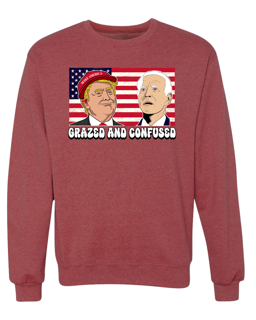Sudadera cuello redondo unisex grazed and confused Trump Biden divertida película aturdida - Imagen 11 de 12