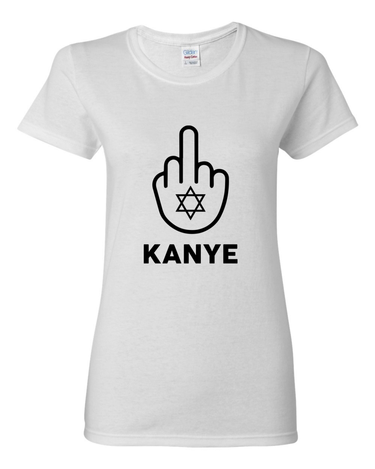 Camiseta gráfica F Kanye dedo medio estrella judía viral tendencia meme para mujer - Imagen 5 de 5