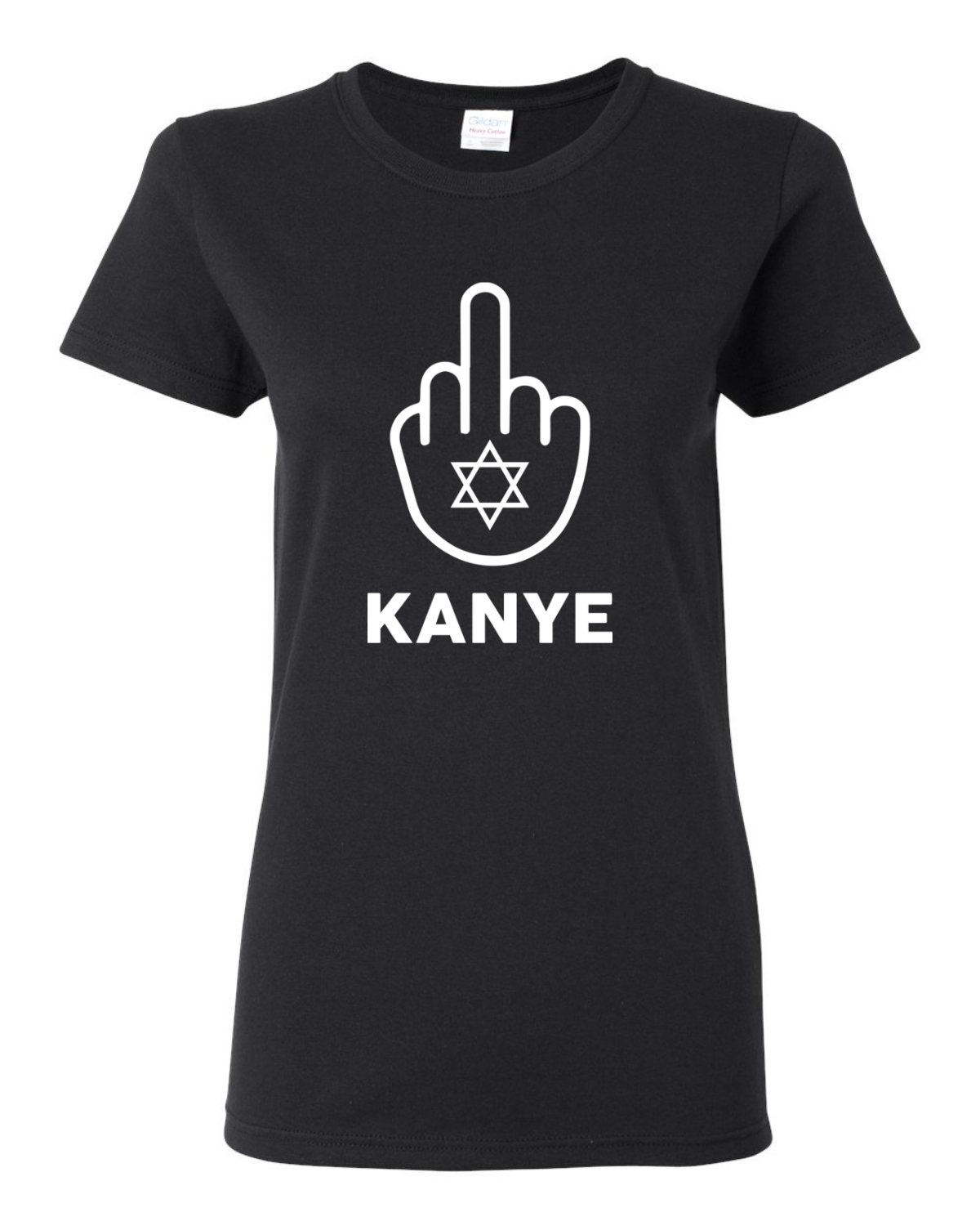 Camiseta gráfica F Kanye dedo medio estrella judía viral tendencia meme para mujer - Imagen 3 de 5