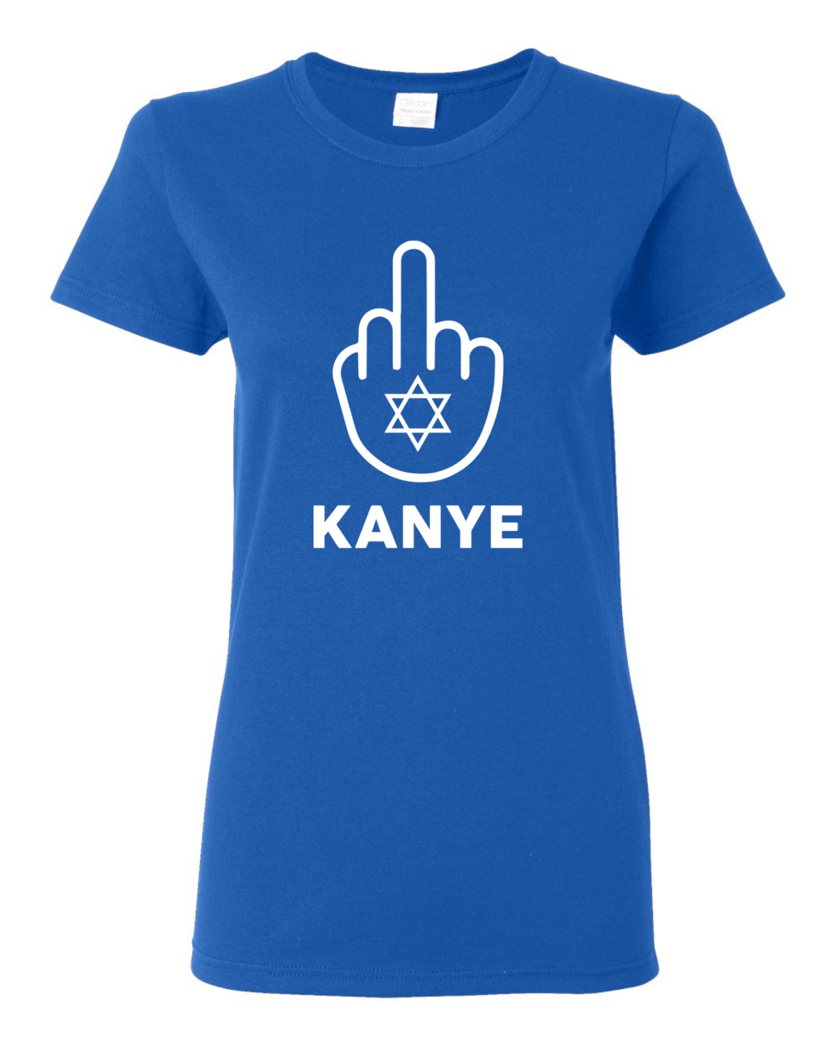 Camiseta gráfica F Kanye dedo medio estrella judía viral tendencia meme para mujer - Imagen 4 de 5