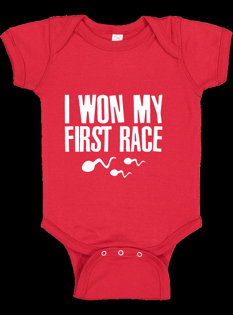 I Won My First Race Funny Bodysuits Baby Rompers Infant Jumpsuits Newborn Outfit 